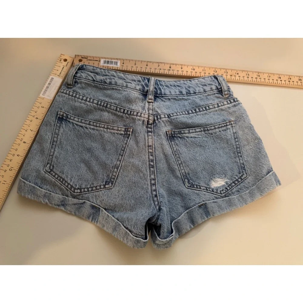 Pac Sun Los Maya Micro Mini Shorts Womens 6 Distressed Low Rise Festival Y2K